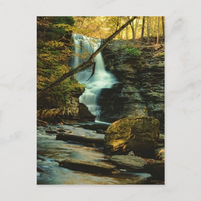 Herbstszene des Fulmer Falls Postkarte (Vorderseite)