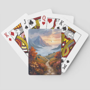 Herbsttagträume   Gemälde der Herbstberglandschaft Spielkarten