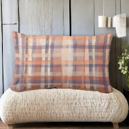 Herbsttartan kariert-beige-orange-Pflaume Karo mod Lendenkissen