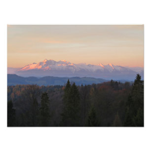 Herbsttatra Blick auf Sonnenaufgang von Beskid Sad Fotodruck