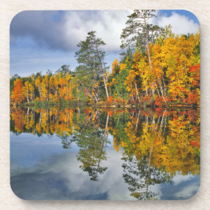 Herbstteichreflexionen, Maine Getränkeuntersetzer