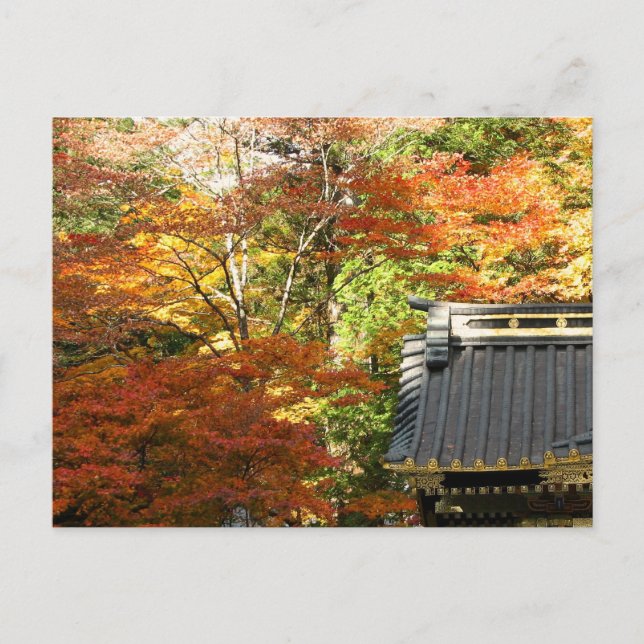 Herbsttempel in Nikko, Japan Postkarte (Vorderseite)