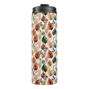 Herbstterracotta und Salbei-Blätter Thermosbecher
