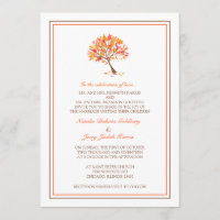 Herbstthema flache Hochzeit Einladung