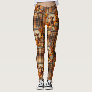Herbstthema für Hochlandkuhen Leggings