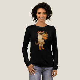 Herbstthematischer Erntedank mit Katze Tri-Blend Shirt