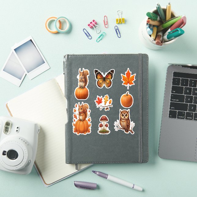 Herbsttiere und schöne Blätter Aufkleber (iPad Hülle)