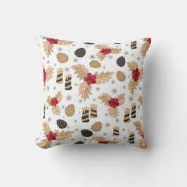 Herbsttöne Kissen mit Pine Cones & Holly