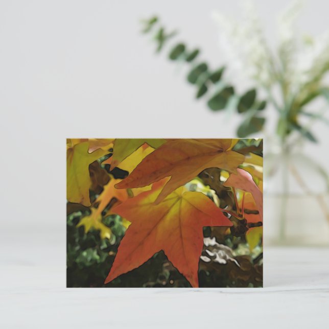 Herbsttöne Postkarte (Stehend Vorderseite)