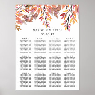 Herbsttraum Hochzeitssitzdiagramm Poster