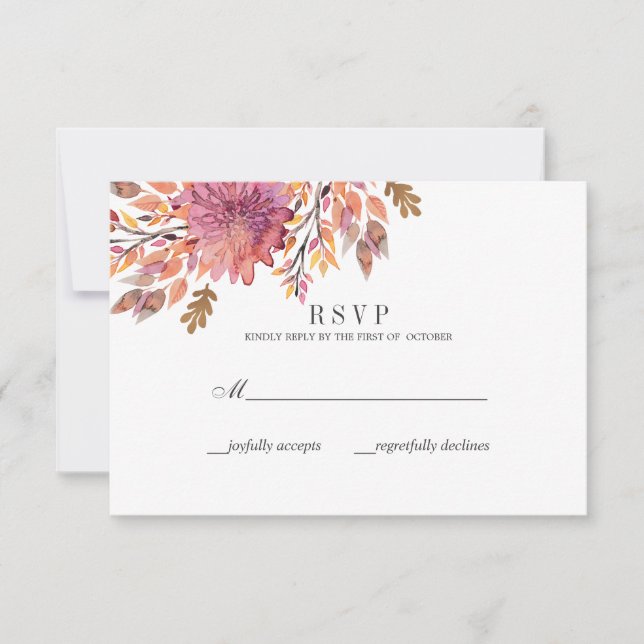 Herbsttraum | Klassische Hochzeit-UAWG RSVP Karte (Vorderseite)