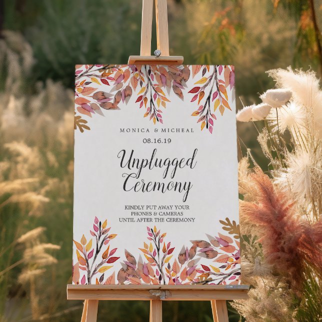 Herbsttraum | Unplugged Wedding Ceremony Sign Poster (Von Creator hochgeladen)