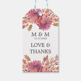 Herbsttraum | Wedding Monogram Vielen Dank Geschenkanhänger