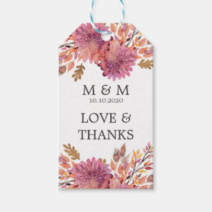 Herbsttraum   Wedding Monogram Vielen Dank Geschenkanhänger
