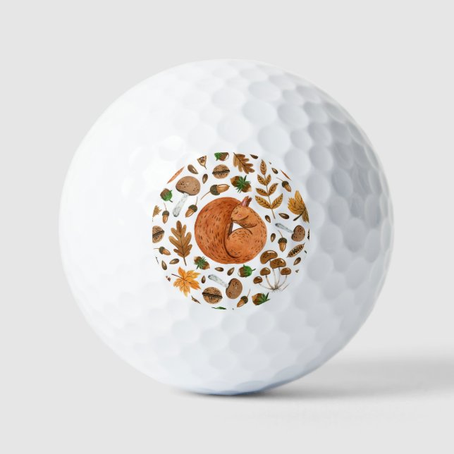 Herbstträume: Das Eichhörnchen im Wasser Golfball (Vorderseite)
