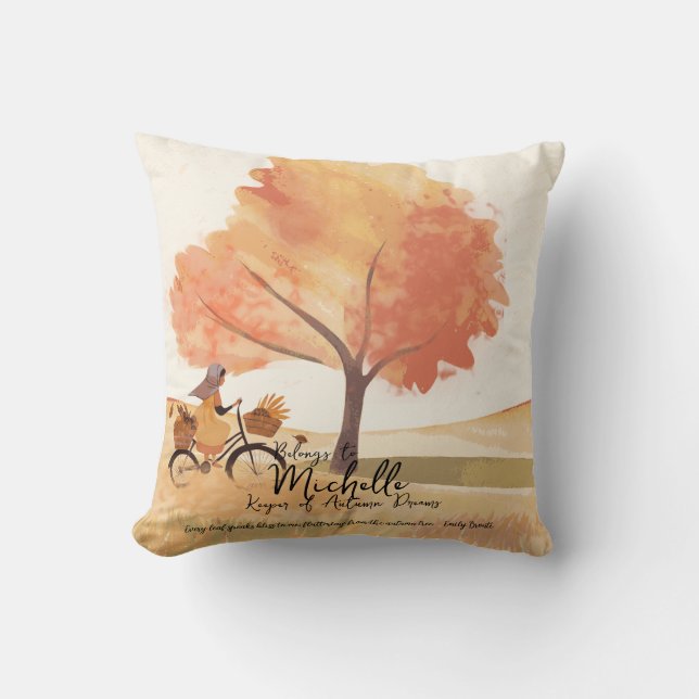 Herbstträume Personalisiertes Mädchen Kissen (Vorderseite)