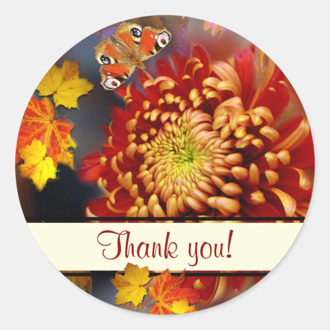 Herbstträumung ~ Chrysanthemumsticker Runder Aufkleber (Vorderseite)