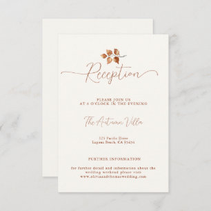Herbstübergänge Terracotta Hochzeitsempfang Beilag Begleitkarte