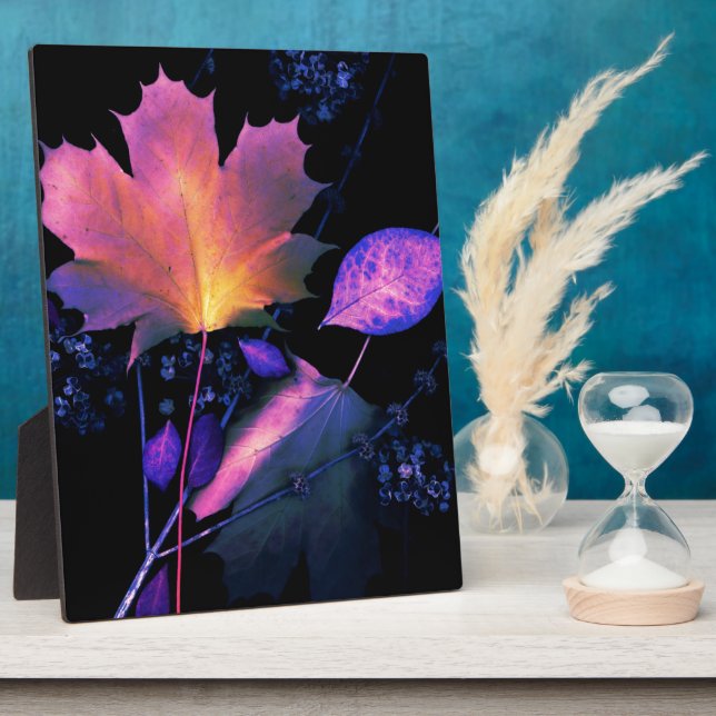 Herbstuntergang in Neon Fotoplatte (Seite)