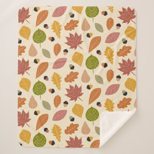 Herbstuntergänge mit Acorns in Terracotta braun Sherpadecke (Vorderseite)