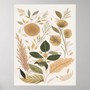 Herbstuntergänge und Blume Poster