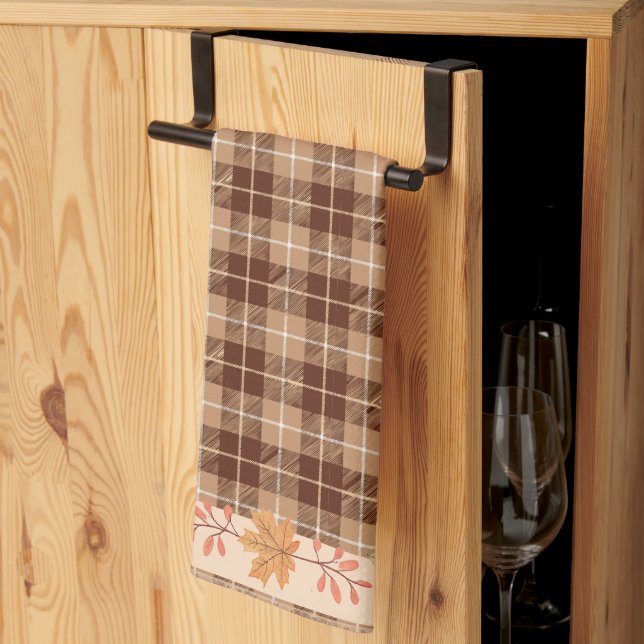 Herbstunterschiede auf Kariert Geschirrtuch (Drittel gefaltet)