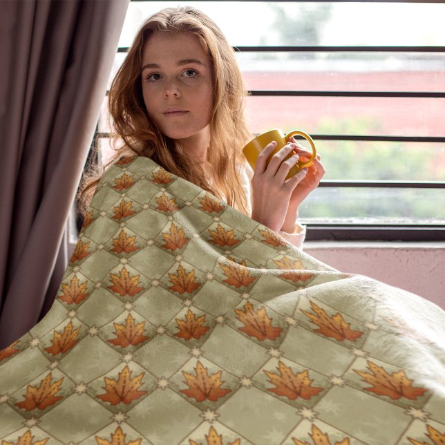 Herbstunterschiede mit Sternen Fleecedecke (Autumn Leaves with Stars Diamond Pattern Fleece Blanket)