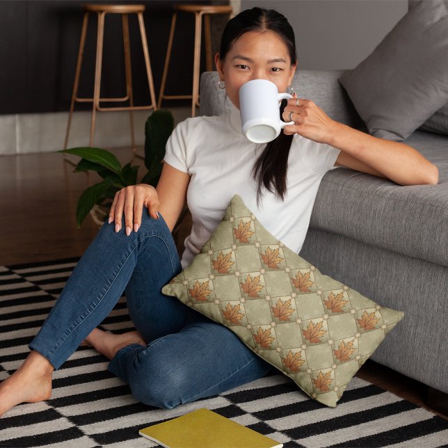 Herbstunterschiede mit Sternen Kissen (Autumn Leaves with Stars Diamond Pattern Pillow)