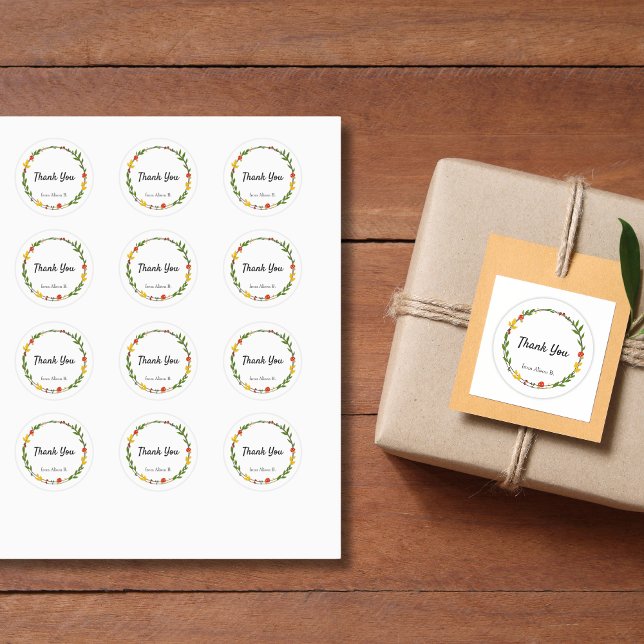 Herbsturlaub - Danke Runder Aufkleber (Von Creator hochgeladen)