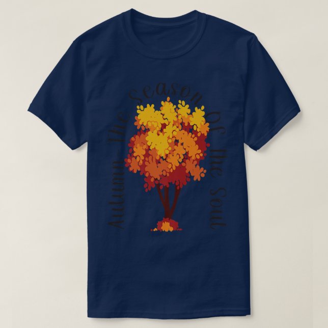 Herbsturlaub Saison des Souls Fall Tree Leaf T-Shirt (Design vorne)