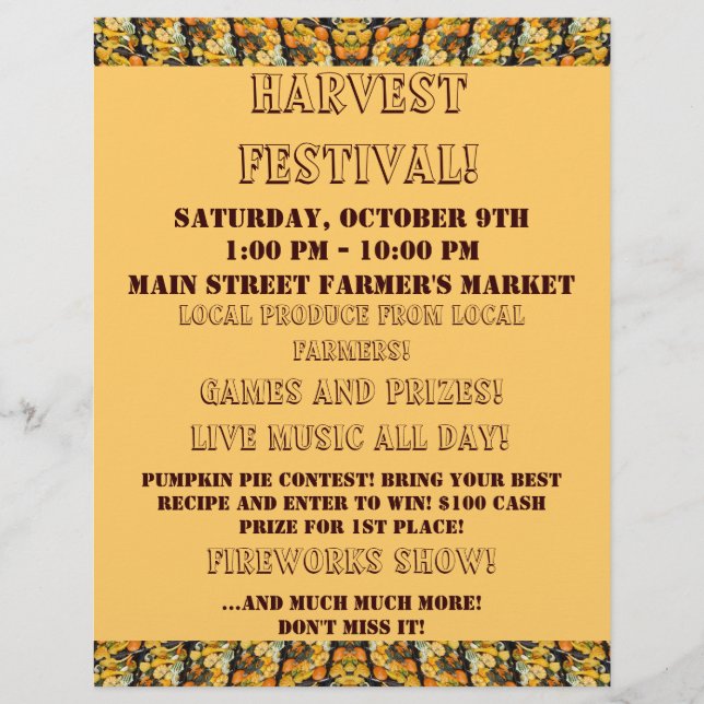 Herbstveranstaltung - Alle Texte können geändert w Flyer (Vorne)