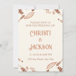 Herbstverlässt Einladung zur Hochzeit