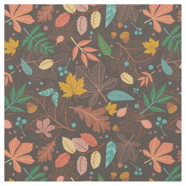 Herbstverlässt Totdruck braun Stoff (Nahaufnahme)