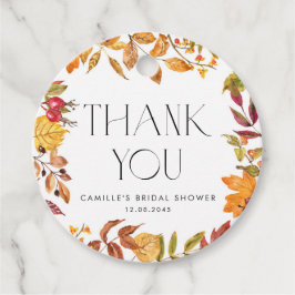 Herbstverlässt Wreath Brautparty Danke Geschenkanhänger