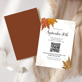Herbstverläufe Hochzeitsszenario RSVP QR-Code Karte