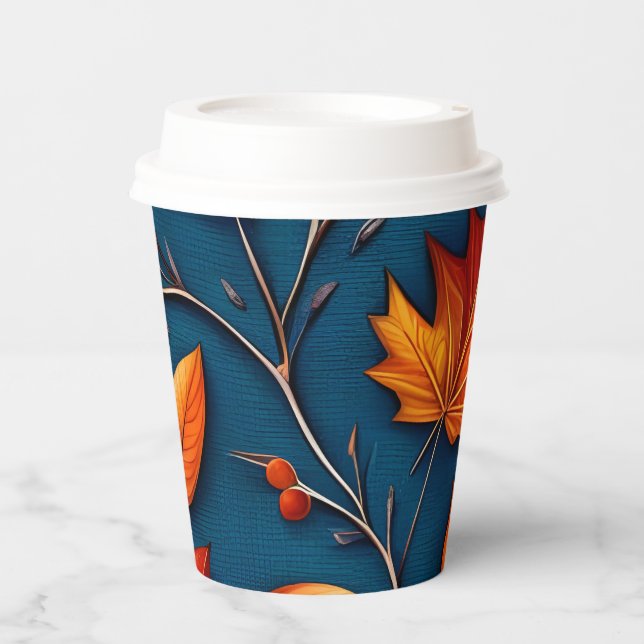 Herbstverläufe und Denim Pappbecher (Vorderseite)