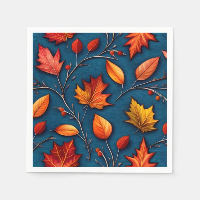 Herbstverläufe und Denim Serviette (Vorderseite)