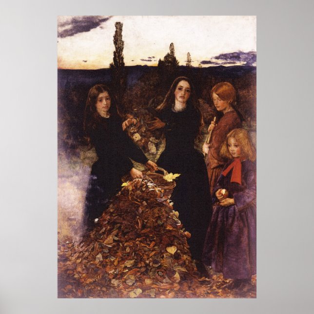 Herbstverläufe von John Everett Millais Poster (Vorne)