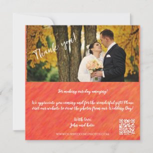 Herbstvibes-Foto-QR-Code - Hochzeit Vielen Dank Einladung