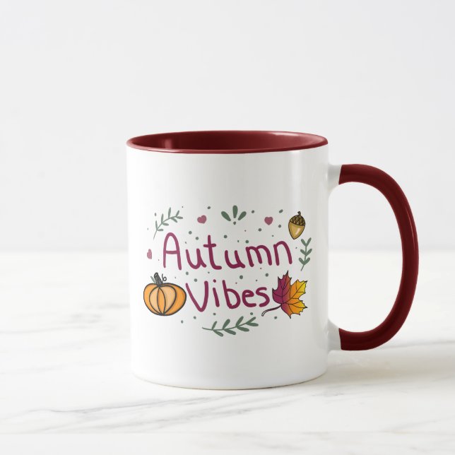 Herbstvibes Herbstlaub, Pumpkins Acorns Tasse (Rechts)
