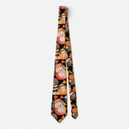 Herbstvibes Muster Porcupine Black BG Krawatte
