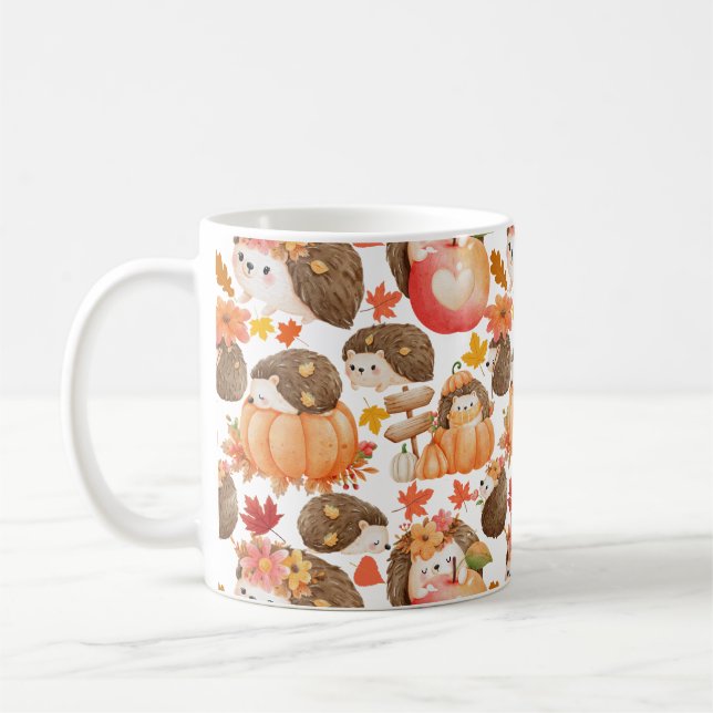 Herbstvibes Muster Porcupine Kaffeetasse (Links)