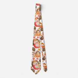 Herbstvibes Muster Porcupine Krawatte