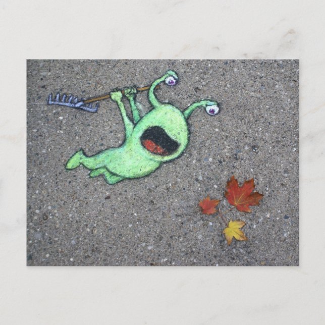 Herbstvorletzte Blätter Postkarte (Vorderseite)