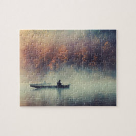 Herbstvormittags Fischen Flucht zum See Puzzle