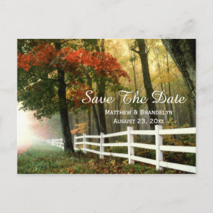 Herbstvormittags Save the Date Hochzeitkarte Ankündigungspostkarte