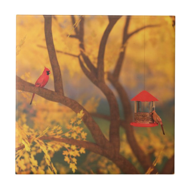 Herbstwächter Dekorative Tile / Trivet Fliese (Vorderseite)