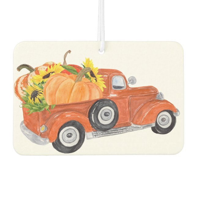 Herbstwagen mit Pumpkins Autolufterfrischer (Vorderseite)