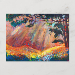 Herbstwald 4 postkarte