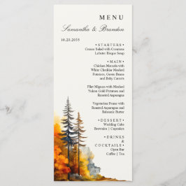 Herbstwald, Abendmenü für Hochzeiten im Herbst Menükarte